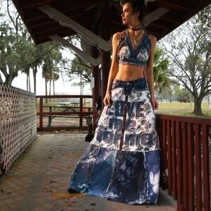 Maxi Skirt/Top/SET Bohemian Country Upcycled Couture